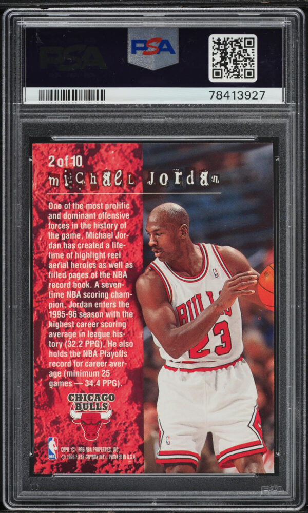 1995 Fleer Total O Hot Pack Michael Jordan #2 PSA 8 - Image 2