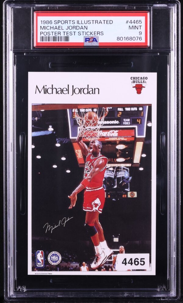 1986 Sports Illustrated Poster Test Stickers Michael Jordan ROOKIE PSA 9 MINT