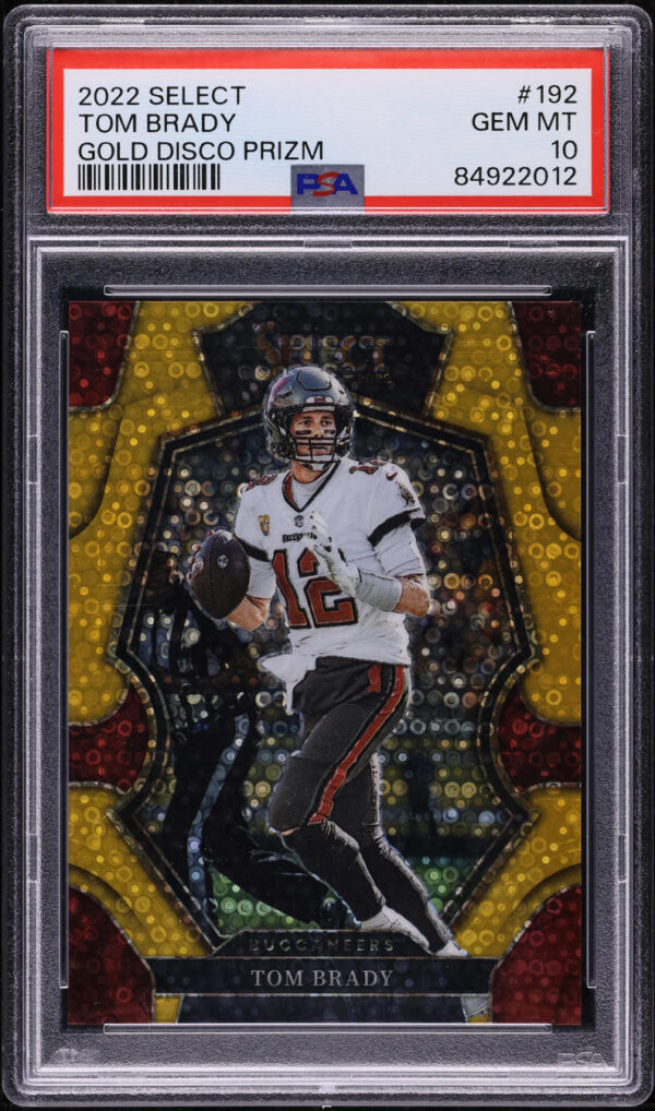 2022 Select Premier Level Gold Disco Prizm Tom Brady /10 #192 PSA 10 GEM MINT