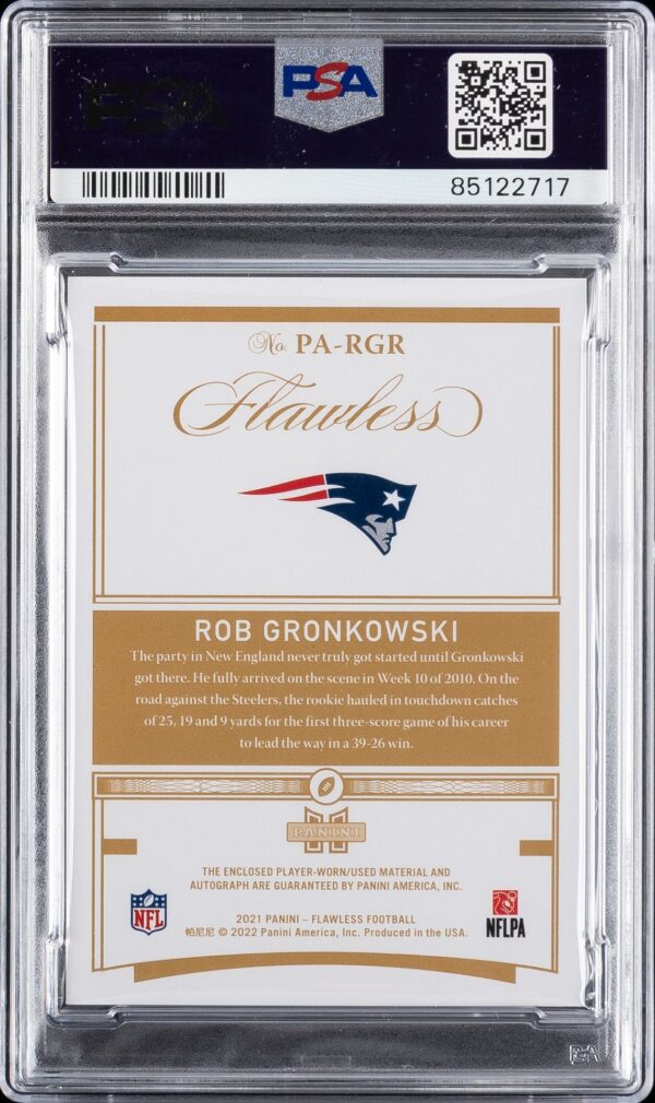 2021 Flawless Patch Auto Bronze Rob Gronkoswki #PARGR /6 PSA 9 Auto 10 - Image 2