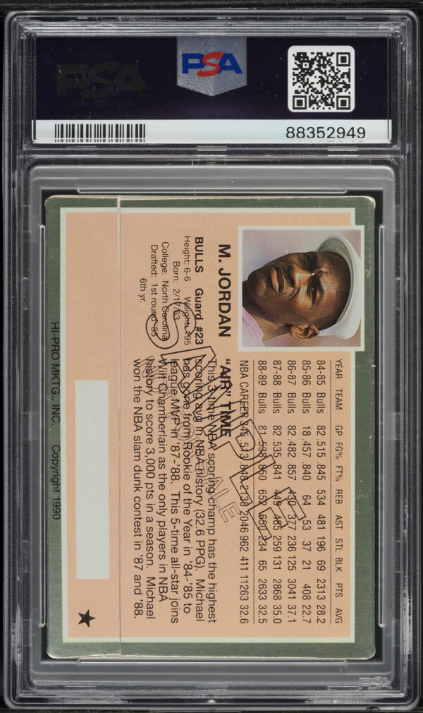 1990 Action Packed Promo Gold Michael Jordan PSA 9 MINT - Image 2