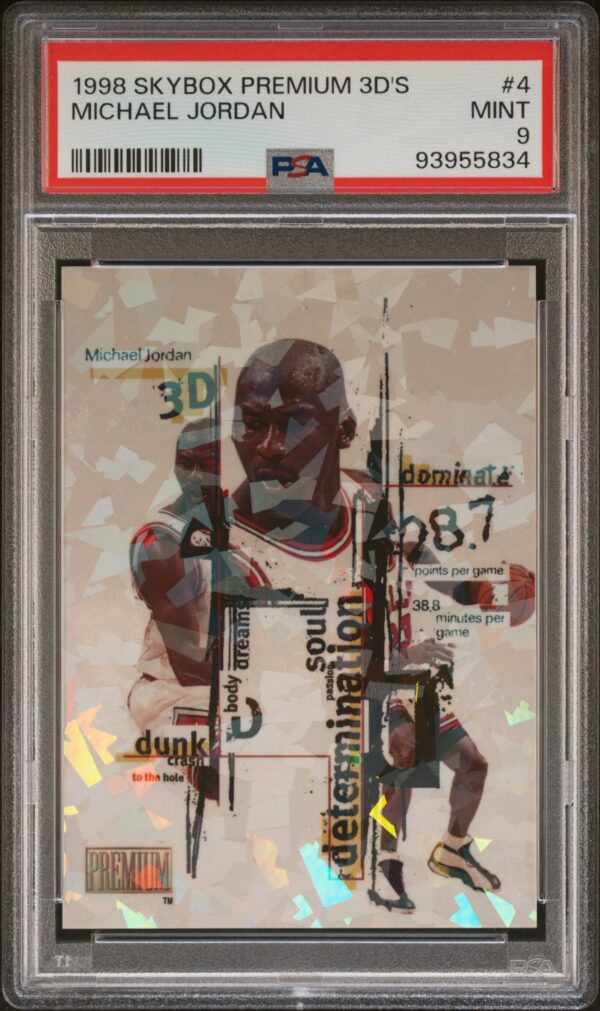 1998-99 SKYBOX PREMIUM 3D'S MICHAEL JORDAN #4 PSA 9 MINT