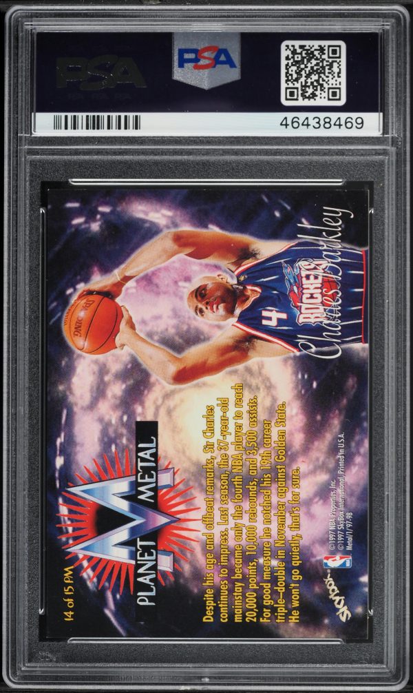 1997 Metal Universe Planet Metal Charles Barkley #14 PSA 9 MINT - Image 2