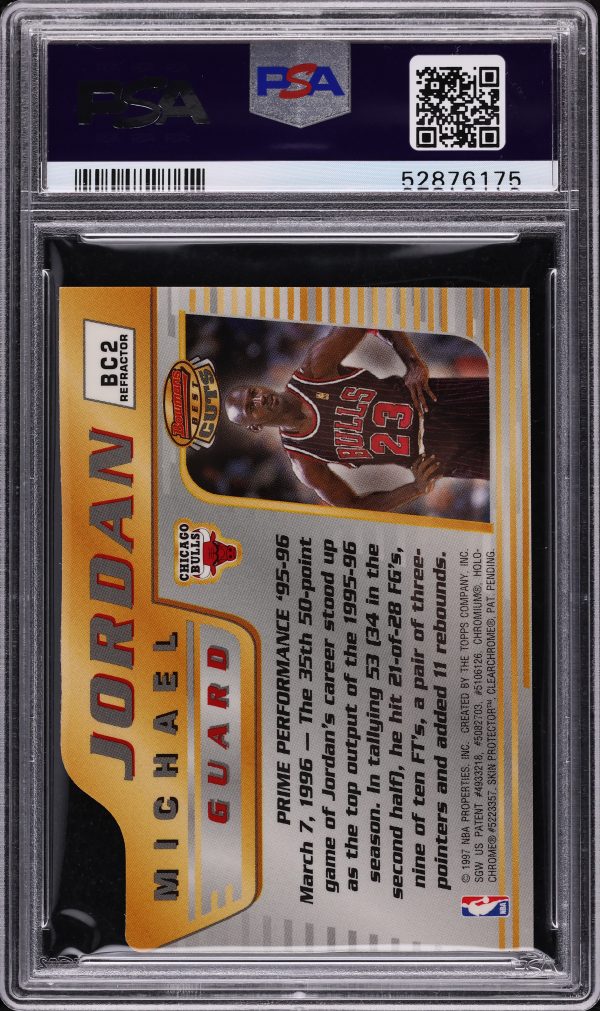 1996 Bowman's Best Cuts Refractor Michael Jordan #BC2 PSA 9 MINT - Image 2