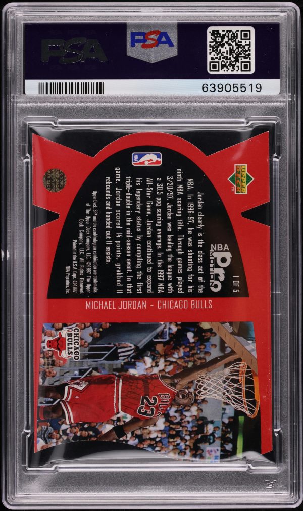 1997 SPx Promotion Die-Cut Michael Jordan #1 PSA 9 MINT - Image 2