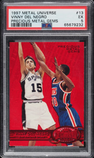1997 Metal Universe Precious Metal Gems PMG Red Vinny Del Negro /100 #13 PSA 5