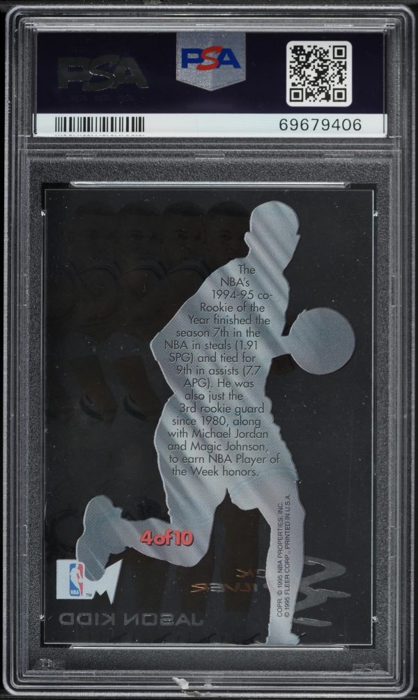 1995 Metal Slick Silver Jason Kidd #4 PSA 9 MINT - Image 2