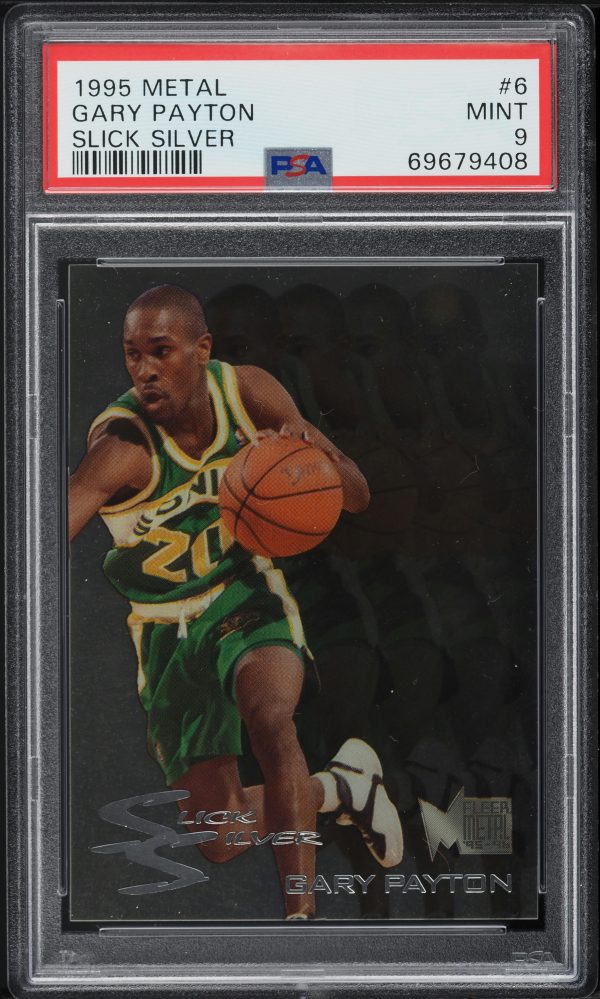 1995 Metal Slick Silver Gary Payton #6 PSA 9 MINT