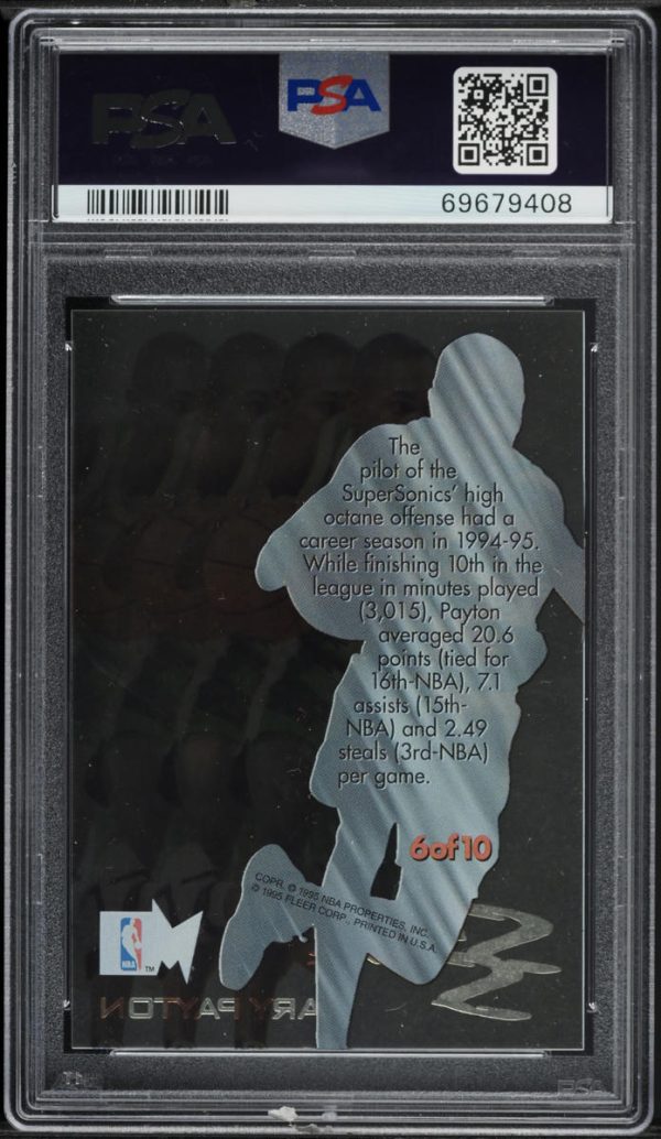 1995 Metal Slick Silver Gary Payton #6 PSA 9 MINT - Image 2