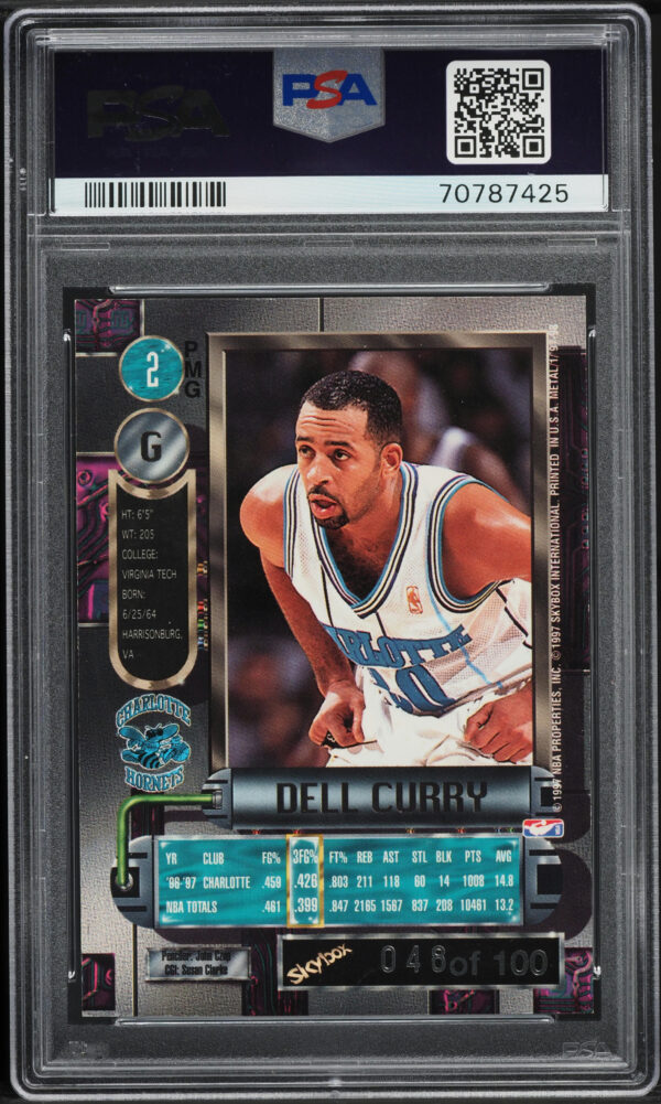 1997 Metal Universe Precious Metal Gems PMG Red Dell Curry /100 #2 PSA 6 EXMT - Image 2