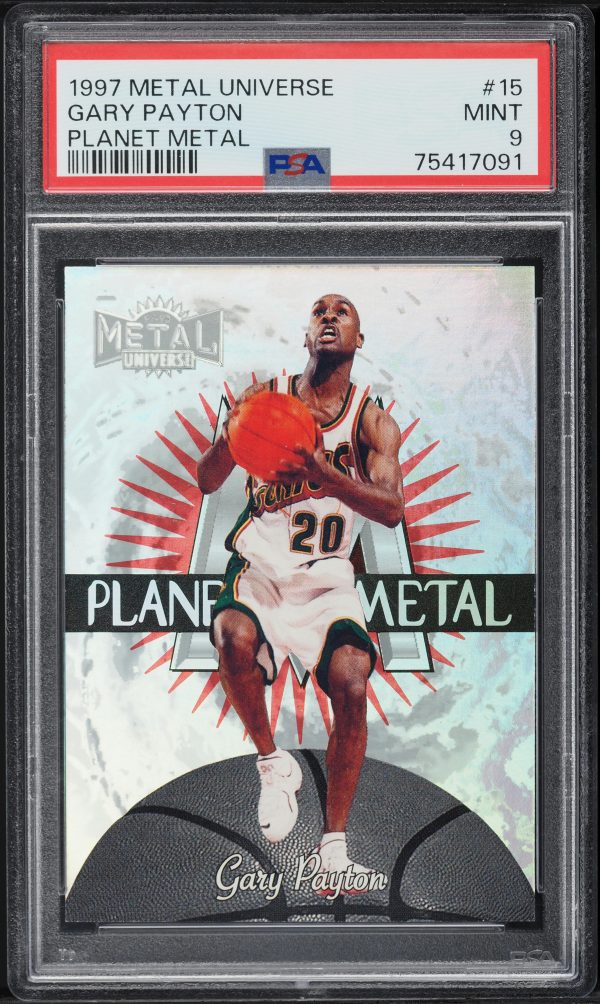 1997 Metal Universe Planet Metal Gary Payton #15 PSA 9 MINT