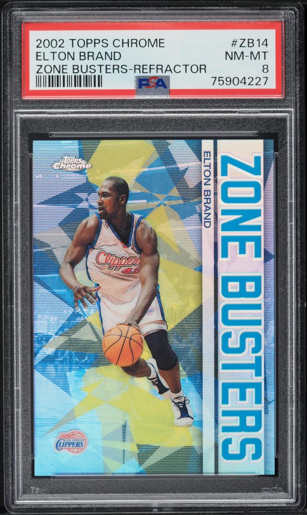 2002 Topps Chrome Zone Busters Refractor Elton Brand #ZB14 PSA 8 NM-MT