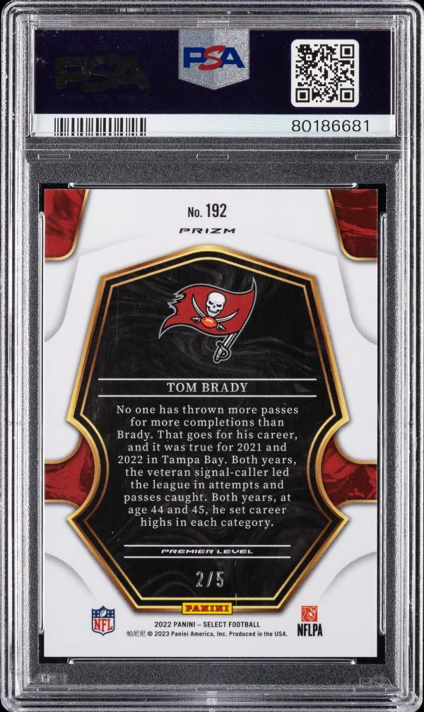 2022 Panini Select Green Disco Prizm Tom Brady #192 /5 PSA 9 Mint - Image 2
