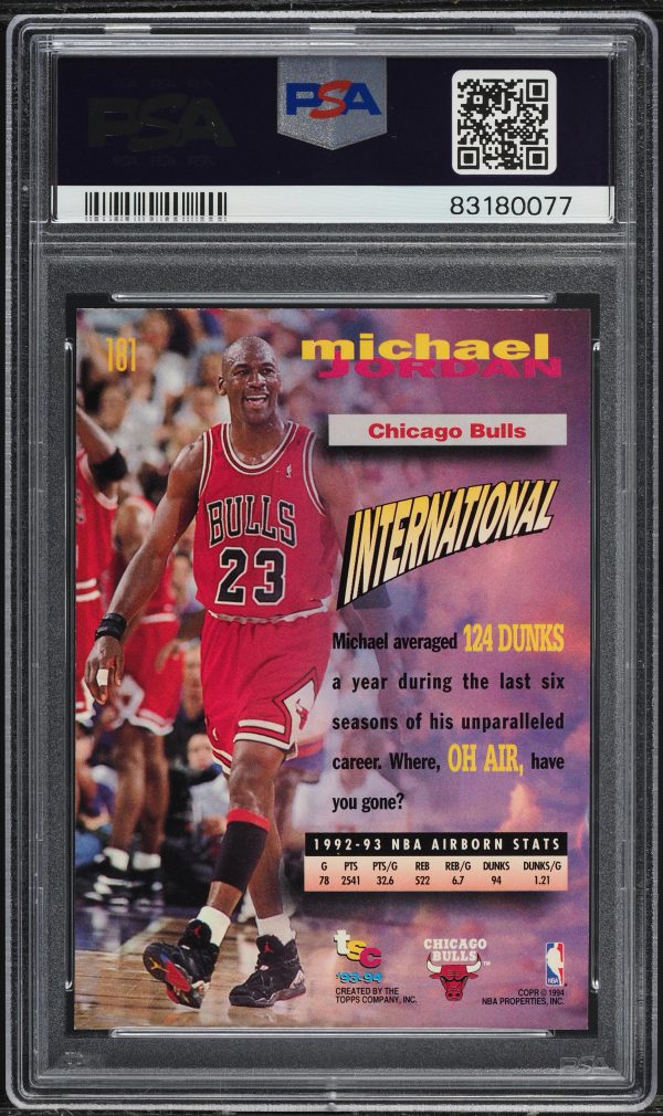 1993 Stadium Club Members Only Michael Jordan #181 PSA 10 GEM MINT - Image 2