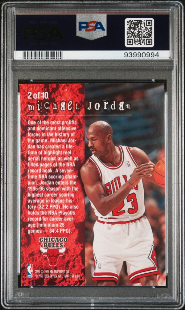 1995 Fleer Total O Hot Packs Michael Jordan #2 PSA 9 Mint - Image 2
