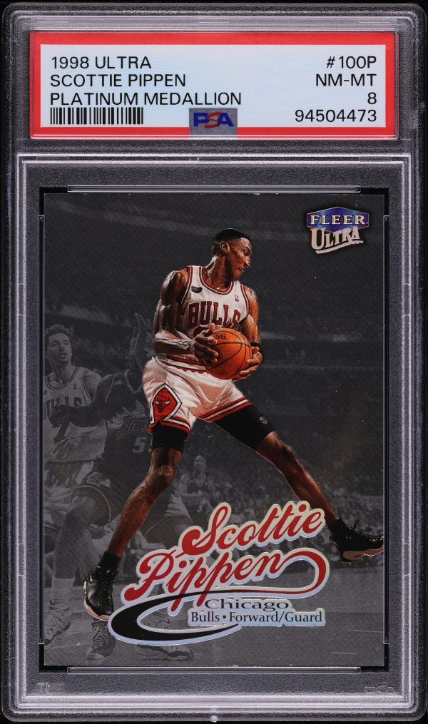 1998 Ultra Platinum Medallion Scottie Pippen /99 #100P PSA 8 NM-MT