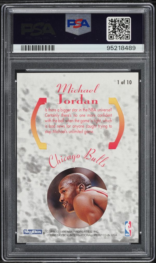 1995 Skybox E-XL No Boundaries Michael Jordan #1 PSA 9 MINT - Image 2