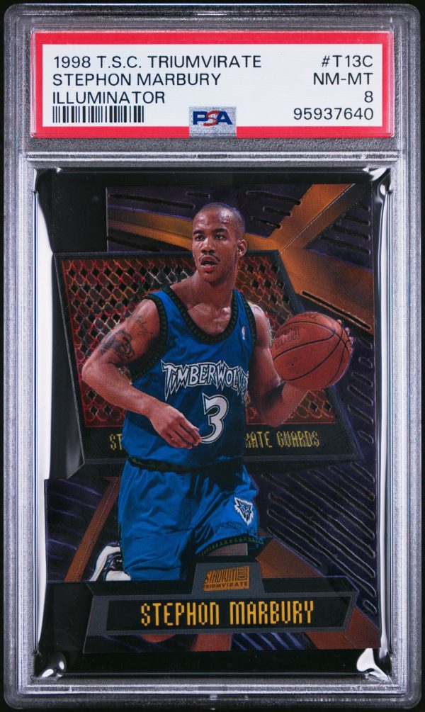 1998 STADIUM CLUB TRIUMVIRATE ILLUMINATOR STEPHON MARBURY #T13C PSA 8