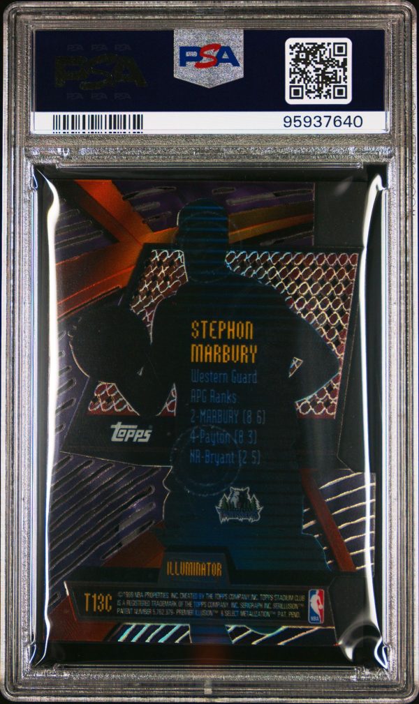 1998 STADIUM CLUB TRIUMVIRATE ILLUMINATOR STEPHON MARBURY #T13C PSA 8 - Image 2