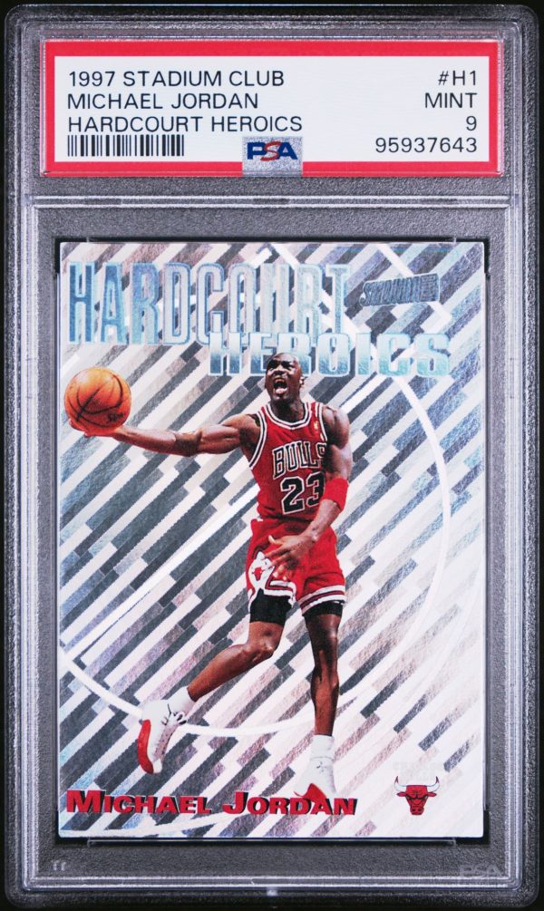 1997 STADIUM CLUB HARDCOURT HEROICS MICHAEL JORDAN #H1 PSA 9 MINT