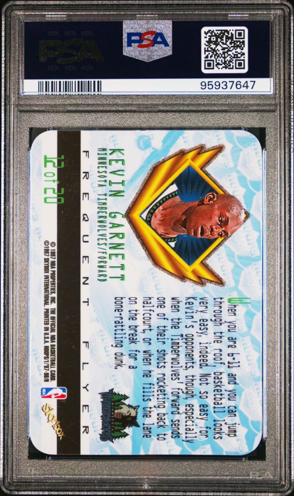 1997 HOOPS FREQUENT FLYER CLUB UPGRADE KEVIN GARNETT #12 PSA 8 - Image 2