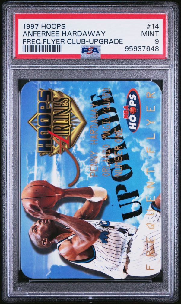 1997 HOOPS FREQUENT FLYER CLUB UPGRADE ANFERNEE HARDAWAY #14 PSA 9 MINT