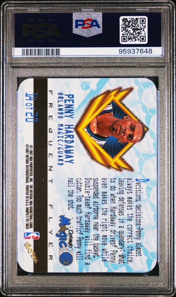 1997 HOOPS FREQUENT FLYER CLUB UPGRADE ANFERNEE HARDAWAY #14 PSA 9 MINT - Image 2
