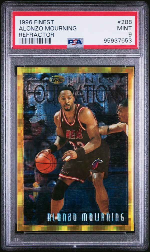 1996 FINEST ALONZO MOURNING REFRACTOR #288 PSA 9 MINT