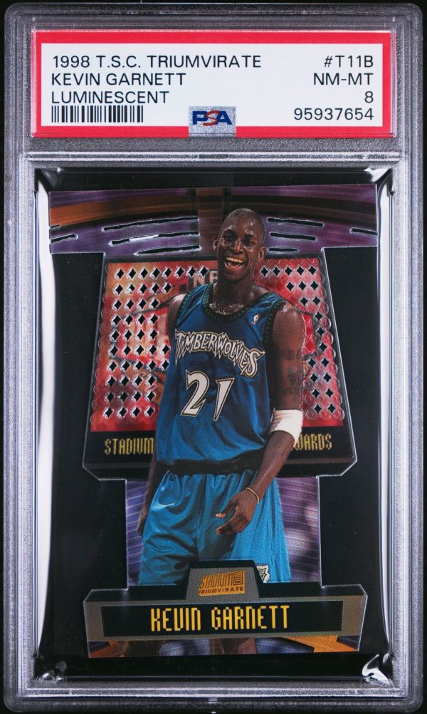 1998 STADIUM CLUB TRIUMVIRATE LUMINESCENT KEVIN GARNETT #T11B PSA 8