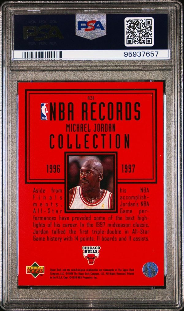 1997 Upper Deck Records Collection Michael Jordan #RC30 PSA 9 Mint - Image 2