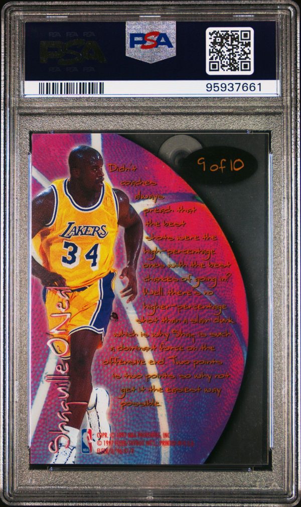 1996 FLEER TOTAL O SHAQUILLE O'NEAL #9 PSA 8 - Image 2