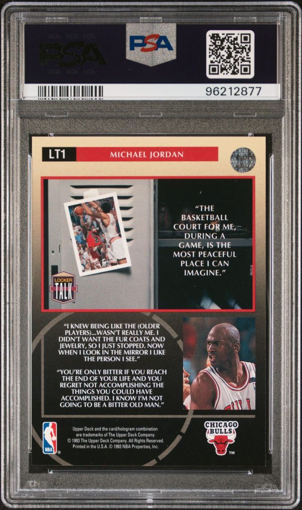 1993 UPPER DECK LOCKER TALK MICHAEL JORDAN #LT1 PSA 9 MINT - Image 2