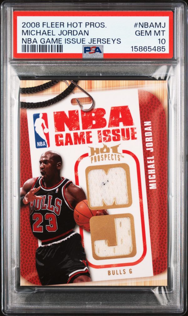 2008 Fleer Hot Prospects NBA Game Issue Jerseys Michael Jordan #NBAMJ /149 PSA 10 Gem Mint