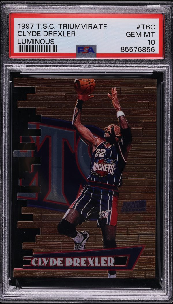 1997 Stadium Club Triumvirate Luminous Clyde Drexler #T6C PSA 10 GEM MINT