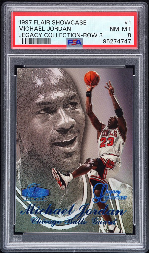 1997 Flair Showcase Legacy Collection Michael Jordan Row 3 /100 #1 PSA 8