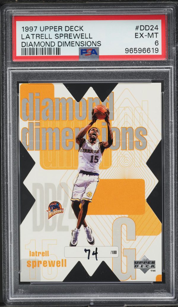 1997 Upper Deck Diamond Dimensions Latrell Sprewell /100 #DD24 PSA 6