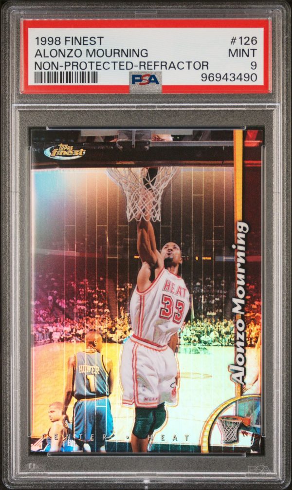1998 Finest Non-Protected Refractor Alonzo Mourning #126 PSA 9 Mint