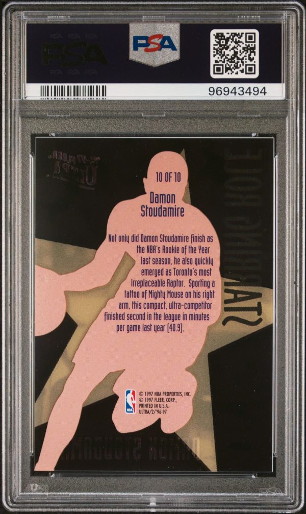 1996 Ultra Starring Role Damon Stoudamire #10 PSA 9 Mint - Image 2