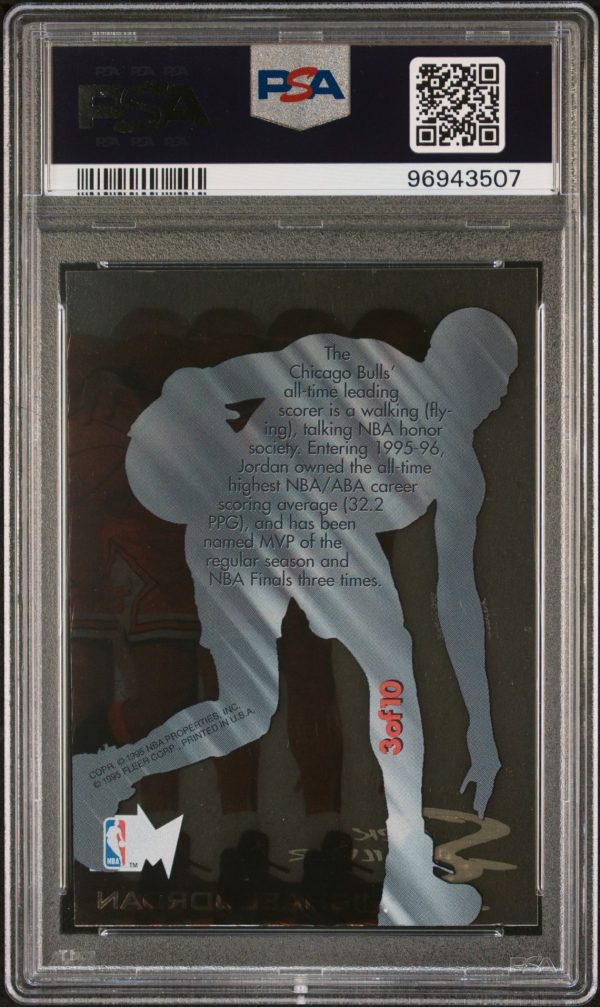 1995 Metal Slick Silver Michael Jordan #3 PSA 10 Gem Mint - Image 2