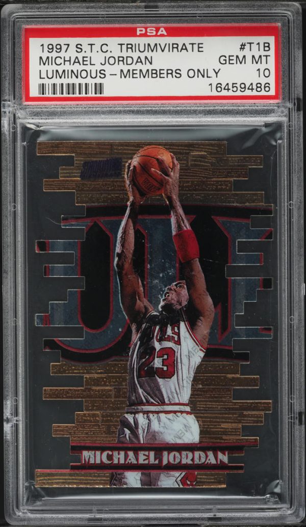 1997 Stadium Club Triumvirate Luminous Members Only Michael Jordan PSA 10 GEM MT