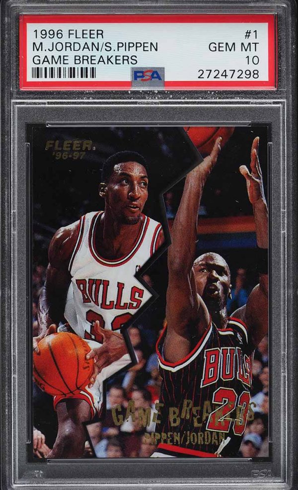 1996 Fleer Game Breakers Michael Jordan & Scottie Pippen #1 PSA 10 GEM MINT