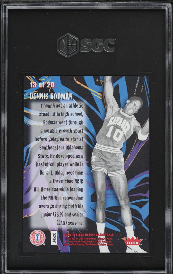 2012 Fleer Retro '96 Thrill Seekers Dennis Rodman #13 SGC 10 GEM MINT - Image 2