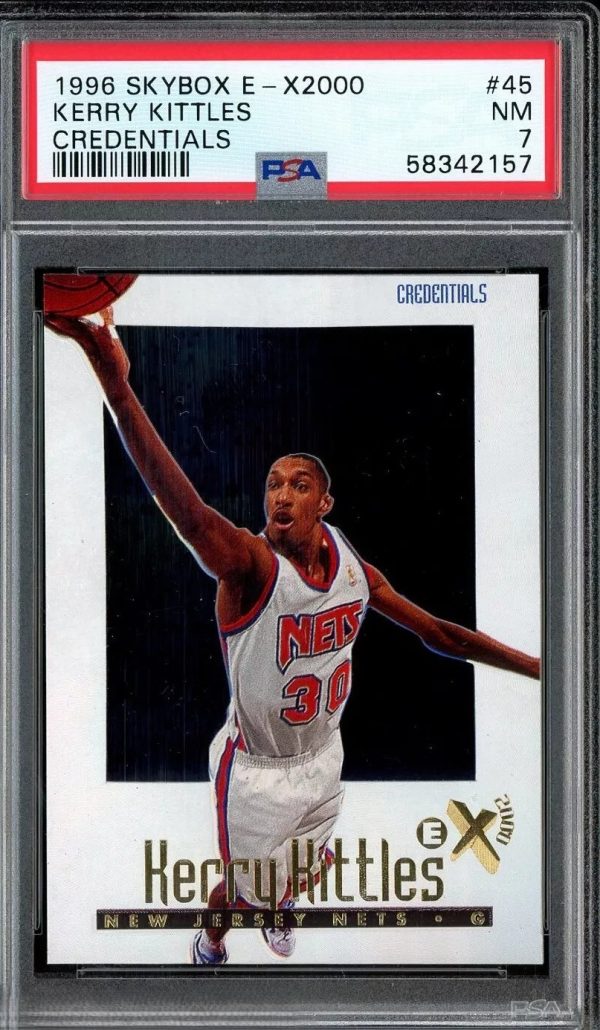 1996 Skybox E-X2000 Credentials Kerry Kittles #45 /499 PSA 7