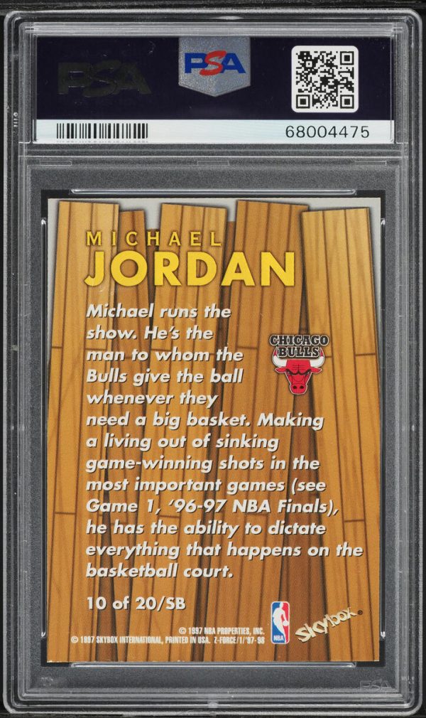 1997 Skybox Z-Force Super Boss Michael Jordan #10 PSA 8 NM-MT - Image 2