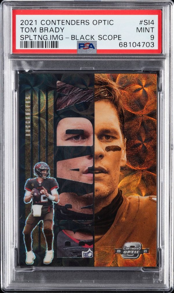 2021 PANINI CONTENDERS OPTIC SPLITTING IMAGE BLACK SCOPE TOM BRADY #SI4 25 PSA 9