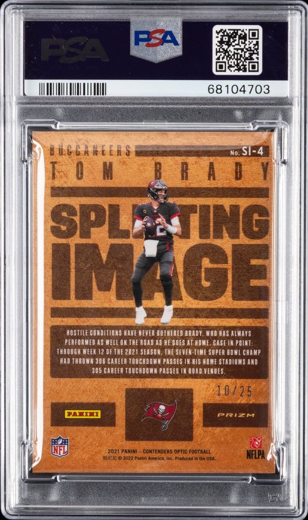 2021 PANINI CONTENDERS OPTIC SPLITTING IMAGE BLACK SCOPE TOM BRADY #SI4 25 PSA 9 - Image 2