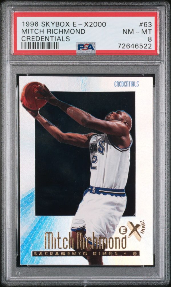 1996 Skybox E-X2000 Credentials Mitch Richmond /499 PSA 8