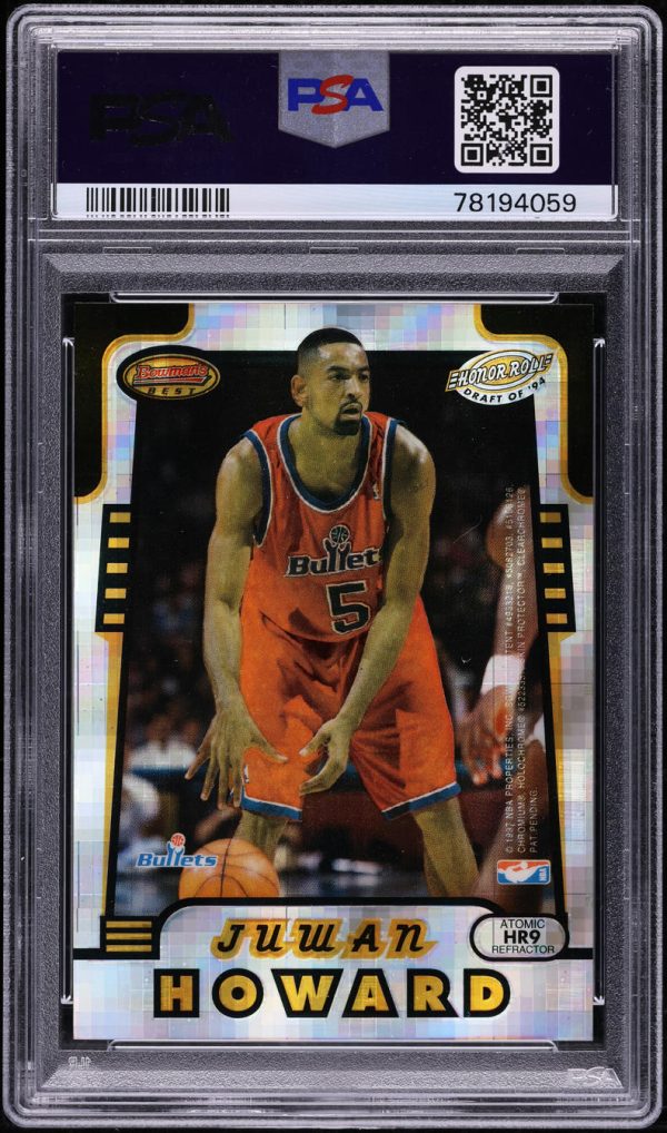 1996 Bowman's Best Honor Roll Atomic Refractor Grant Hill Juwan Howard PSA 9 - Image 2