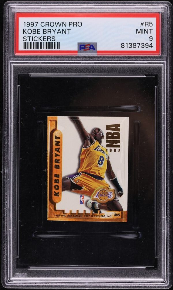 1997 Crown Pro Stickers Kobe Bryant #R5 PSA 9 MINT