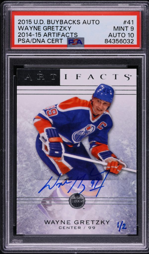 2015 Upper Deck Buybacks '14 Artifacts Wayne Gretzky Auto /2 #41 PSA 9 Auto 10